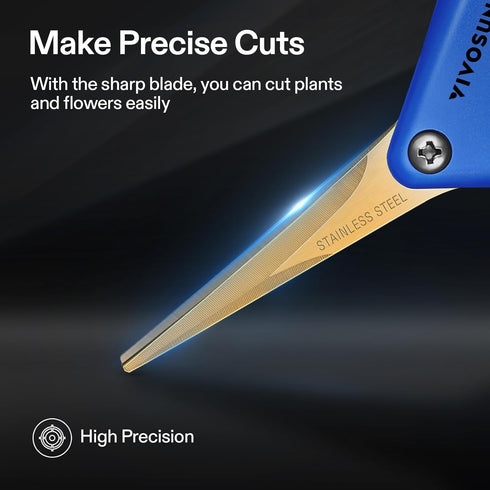 VIVOSUN 3-Pack 6.5 Inch Gardening Scissors Hand Pruner Pruning Shear with Titanium Coated Curved Precision Blades...