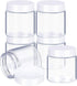 6 Pack 8 oz Plastic Pot Jars Round Clear Leak Proof Plastic Cosmetic Container Jars with White Lids for Travel Storage Make Up, Eye Shadow, Nails,...
