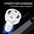 Car Charger Adapter,4 Ports USB Fast Car Charger QC3.0/PD20W/Type-c/2.1A, Smart Shunt Car Phone Charger Compatible iPhone 14 13 12 Pro Max/All Sma...