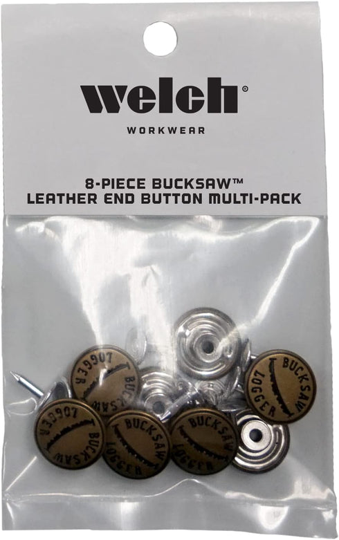 Welch Suspender Buttons Metal Rivet for Jeans, Pants, Button-end Suspenders - Button Tack Replacement and Repair - Bronze, 1 Pack of 8 Logger Butt...