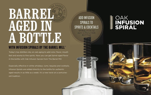 2 Pack - Barrel Aged in a Bottle Oak Infusion Spiral. Barrel Age Your Whiskey...