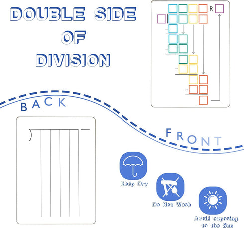 Dry Erase Division Chart White Board, 9" x 12" Double Side Table Math Manipulatives Lapboard for Kids Students Classroom Home...