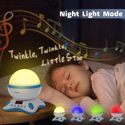 Moredig Kids Night Light Projector, Remote Baby Night Lights for Kids Room with 12 Music Nursery Night Light Projector for Kids Timer 2 Projection...