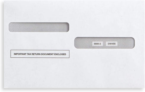 W-2 Envelopes, Tax Double Window Security Envelope for 4-Up Style W-2 Tax Forms, Self Seal, 25 Pack...