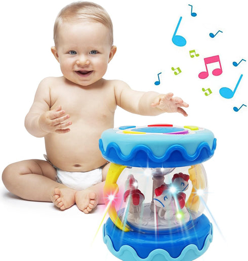 Baby Toys Carousel Rotating Light Up Infant Toys 18+ Months, Tummy Time Toys for Babies 18-36 Months, Musical Crawling Toy for Toddlers 2 3 Years ...