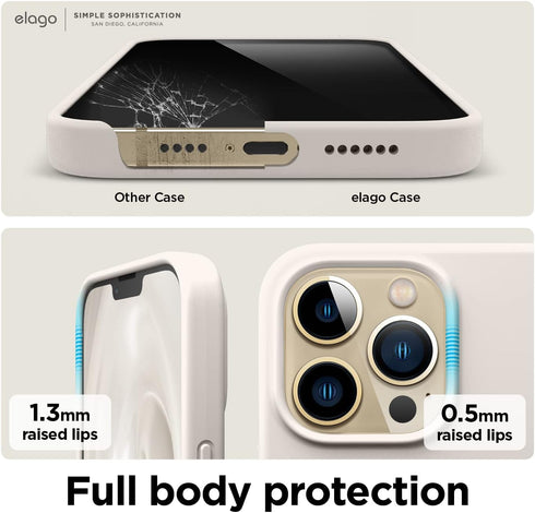 elago Compatible with iPhone 13 Pro Max Case, Liquid Silicone Case, Full Body Screen Camera Protective Cover, Shockproof, Slim Phone Case, Anti-Sc...