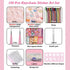 YCOSAN 196 Pcs DIY Keychain Kit - Acrylic Keychain Blanks for Crafts, 2 inch Acrylic Transparent Blanks Discs, Kawaii Key Chains Sticker Kit...