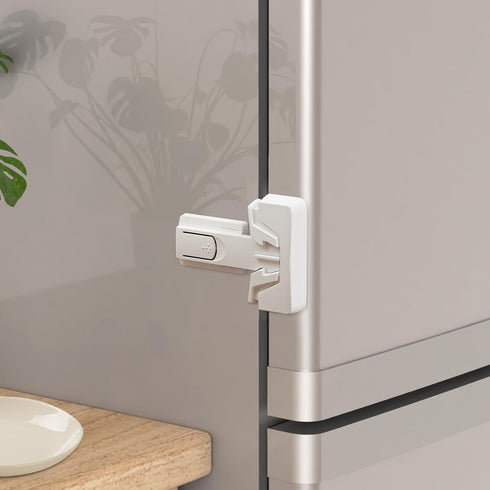 Refrigerator Fridge Freezer Door Lock for Kids and Aging Seals, Child Proof Refrigerator Latch Lock to Keep Door Closed, No Tools Required and Eas...