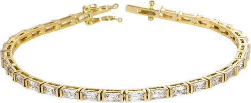 TOPGRILLZ Gold Tennis Bracelet Men Silver Bracelet for Women 1Row 3/4/5/6mm Iced out Cubic Zirconia 14K Gold Plated Gold Jewelry Minimalistic Acce...