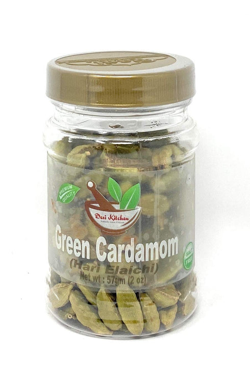Desi Kitchen Spices All Natural | Salt Free | Vegan | NON GMO | Indian Green Cardamom Jumbo Pods - Seeds (Elaichi) 2oz Freshness and Aroma Guarant...