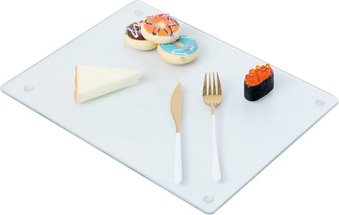 Murrey Home Glass Cutting Board for Kitchen Counter, Tempered Glass Chopping Boards Dishwasher Safe, Small Clear Countertop Tray, Scratch Resistan...