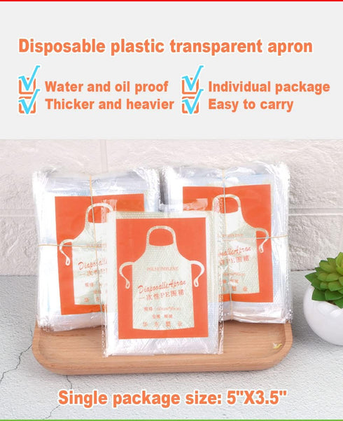 Disposable Aprons (50 Count), Plastic apron for Painting Party, Cooking, Housework, Picnic etc....