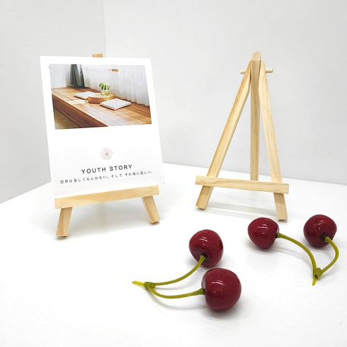 4pcs Mini Wood Display Easels, Small Table Top Easels, Artist Triangle Easels for Displaying Canvas Paintings, Weddings, Business Cards, Photos, C...