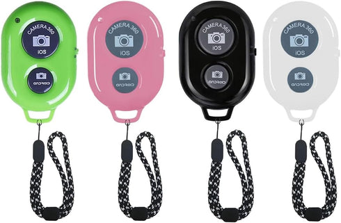 Wireless Camera Shutter Remote Control for Smart Phones- Compatible with iOS/Android (Pink+Green+White+Black)...