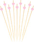 BambooMN 8.3 Inch Pink Heart Bamboo Food and Drink Pick Skewers for Catered Events, Holiday's, Restaurants or Buffets Party Supplies, 100 Pieces...