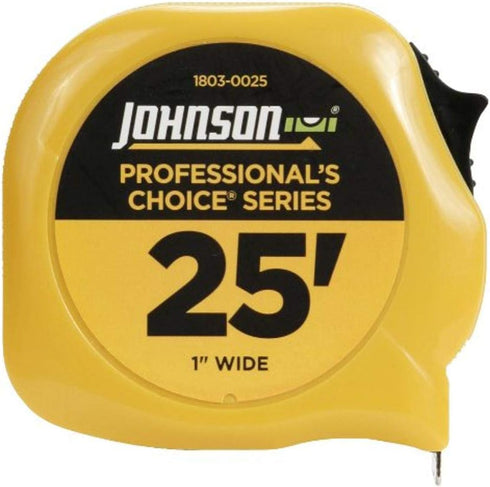 Johnson Level & Tool 1803-0025 Professional's Choice Power Tape, 25', Black/Yellow, 1 Tape...