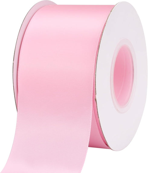 2 inch Wide 25 Yards Pink Satin Ribbon,Silk Ribbons Roll Craft Fabric Ribbon for Gift Wrapping, Perfect Wedding, Party Wreath, Sewing,Holiday Deco...