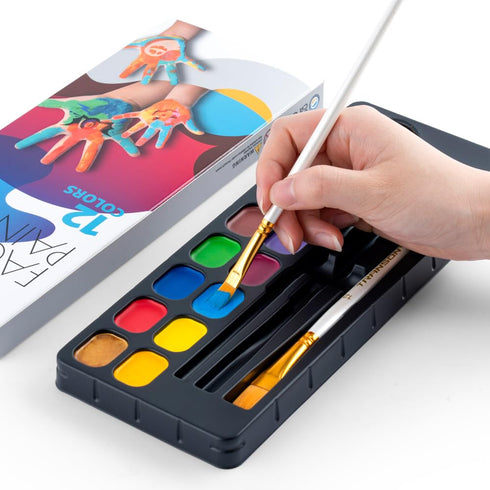 Transon 12colors Face Painting Kit for Kids Adults Non-toxic Water-based Paint with Brushes Stencils and Glitters...