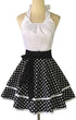 Violet Mist Cute Vintage Aprons for Women White Polka Dots Retro Aprons Girls French Maid Apron Sexy Ladies 50s Christmas Apron Lovely kawaii Adju...