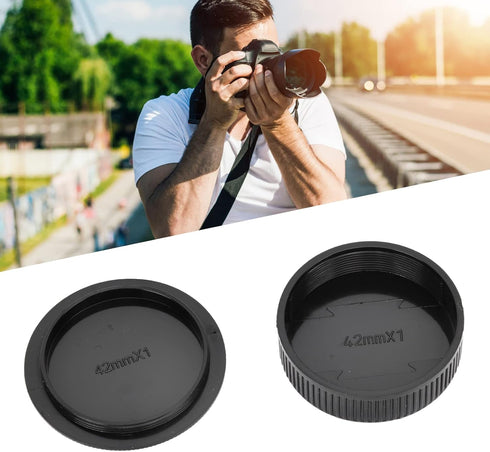 YYOYY 4 Pair Camera Rear Lens Cover and Body Set, for M42 Screw Mount Camera Accessories, Hard Plastic, The Lens from Dust, Small Size and Lightwe...