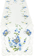 Simhomsen Spring Butterfly and Floral Table Runners, Dresser Scarf (Blue, 14 × 90 Inch)...
