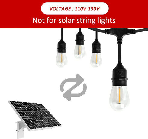 24-Pack String Light Bulbs, S14 Outdoor Waterproof Replacement Bulb, E26 Base Bulbs, 1W 120V, 2700K Warm White...