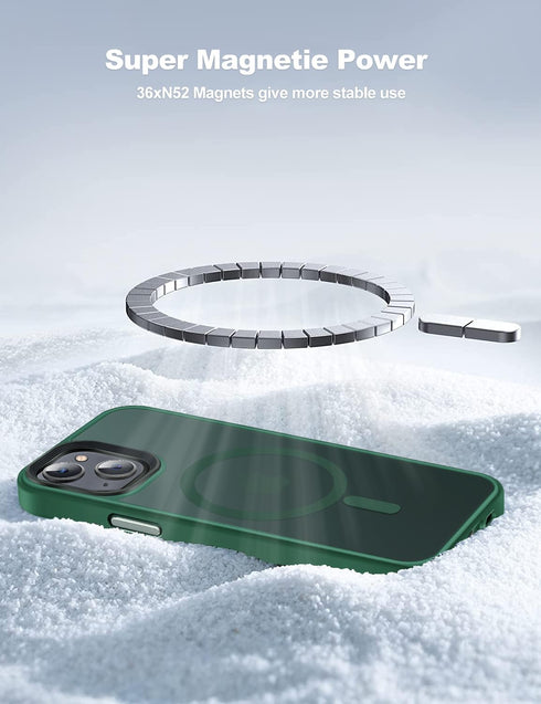 Tigowos for iPhone 15 Magnetic case Fits MagSafe 15FT Drop Resistant Skin Friendly Feeling Heavy Duty Shockproof Back Cover Fits iPhone 15 Phone C...