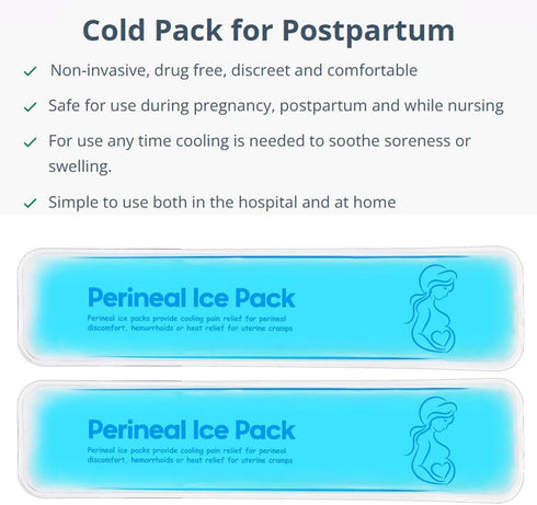 Perineal Cooling Pad, Postpartum Cold Packs for Women After Pregnancy and Delivery, 2 Ice Pack and 3 Cover (Blue)...