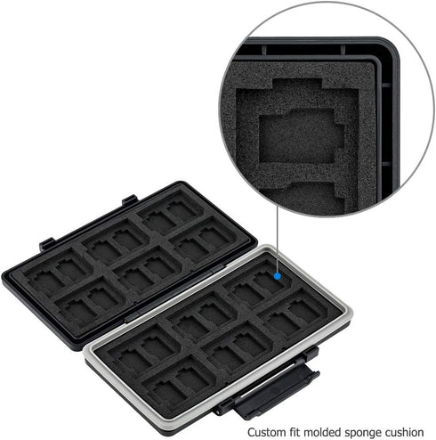 36 Slots Memory Card Case Holder Water-Resistant Keeper Wallet for 12 SD SDHC SDXC + 24 TF MSD MicroSD MicroSDHC MicroSDXC Memory Cards Storage Or...
