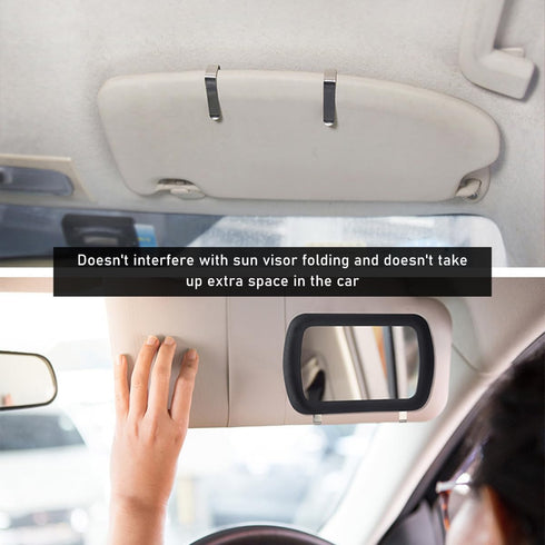 2PCS Car Sun Visor Vanity Mirror, Clip-on Rear View Sun-Shading Cosmetic Mirror with HD Glass, Auto Sun Visor Makeup Mirror, Universal Interior Ca...