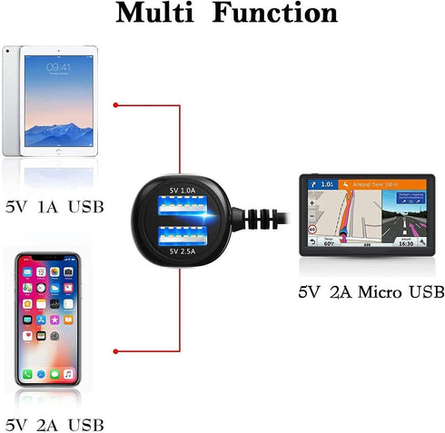 Dash Cam Charger 2024 Upgraded Micro USB Car Charger with Dual USB Port Compatible with APEMAN, Rexing, Byakov, AKASO, Crosstour, Trekpow, Pruveeo...
