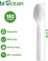 100% Compostable Spoons 180 Count Disposable Spoons Utensils Set Heavy Duty Spoons Silverware Eco Friendly Flatware for Party Camping Picnics Wedd...