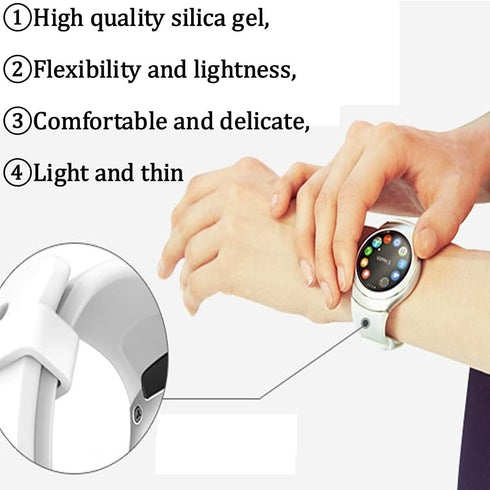 1PC Large Watch Band/Strap for Samsung Gear S2 Smartwatch Band Replacement Accessories with Metal Clasps Watch Strap/Wristband Silicone (Black)...