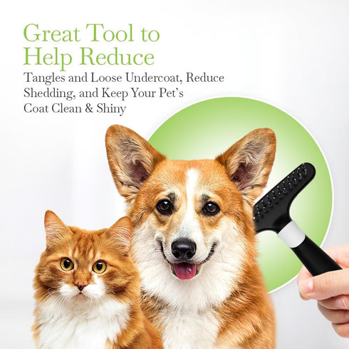 Fuller Brush Undercoat Pet Rake - 33 Sturdy Tapered Steel Pins Inset into Polypropylene Head - Ergonomically Designed Rubberized Handle - Reduce T...