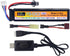 11.1V 35C 1500mAh SM-2P Plug Lithium Battery with T Plug Otamiya Plug Conversion line and USB Charging Cable for Air Gun Model Gun Rifle Remote Co...