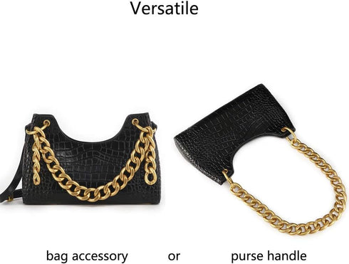 Xiazw DIY Heavy Chunky Aluminum Metal Purse Handle Bag Chains Charms Straps Replacement Handbag Accessories Decoration (Gold)...