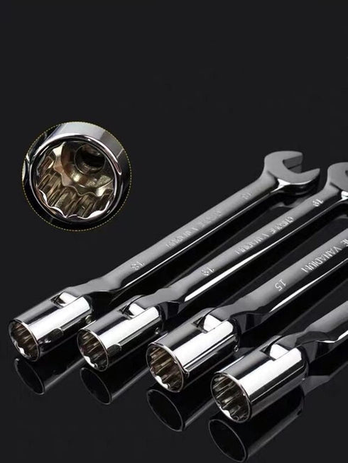 FLZOPSER 10mm Double Headed Rotary Hex Socket Head Open End Combination Spanner Wrench Auto Car Repairing Tool...