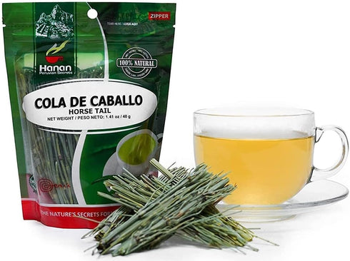 Hanan Horsetail Loose Herb Tea (Cola de Caballo) 1.4 oz (40 g) – Natural, Dried Horse Tail Supplement AKA Shavegrass, Snake Grass, Equisetum, Puzz...