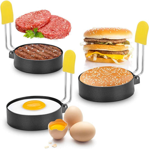Round Egg Maker Ring 2 Pack, Nonstick Egg Rings for Frying Eggs and English Muffins, Egg Shaper for Frying Pan Cooking, Egg Molds for Griddle, Egg...