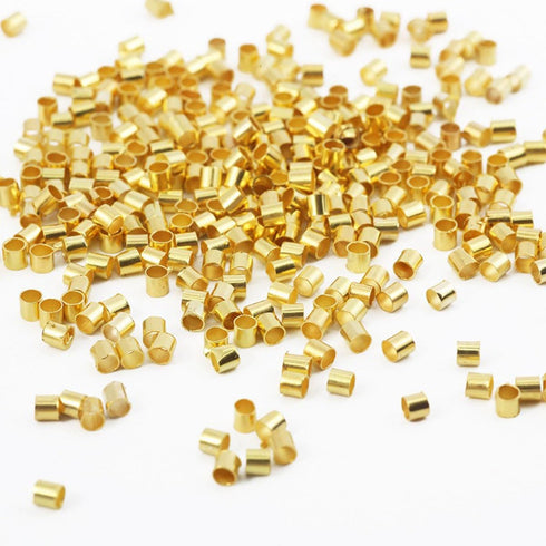 1000PCS Crimping Beads for Jewelry Making,2mm Bead Stopper Tube Column Stoppers,Used for DIY Handmade Works Such as Earrings, Bracelets, Beading, ...