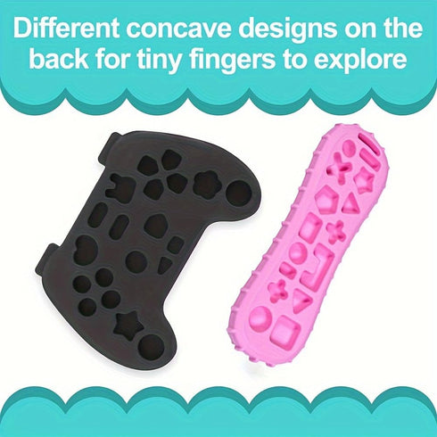 Baby Teething Toy, Soft TV Remote+Game Machine Shape Chew Set Intellectual Development Intellectual Development Educational Toy,Safe Silicone Todd...
