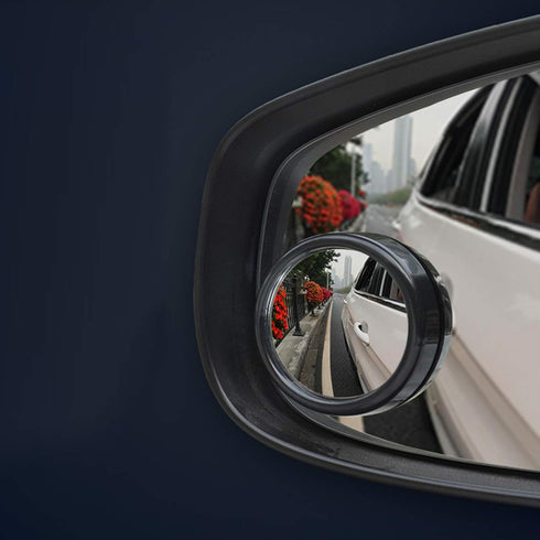 Xotic Tech Blind Spot Mirror, 1.5'' Black Round HD Glass Convex Rear View Mirror, 360° Rotate Wide Angle, Universal for Car SUVs Truck Motorcycle(...