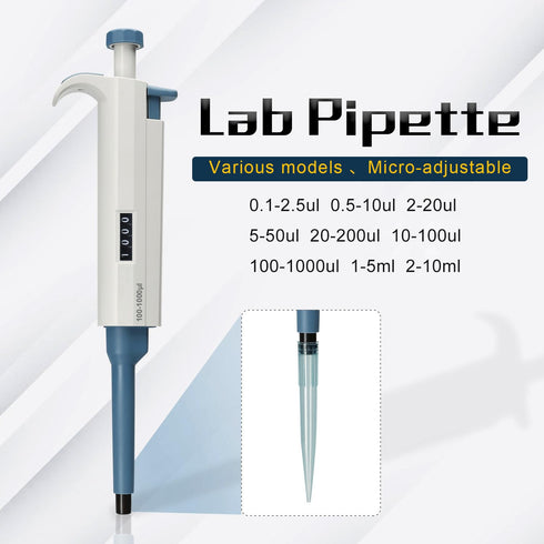 Micropipette 0.1-2.5ul, Adjustable Pipettor for Laboratory, Single Channel Lab Pipette,Half-Autoclavable...
