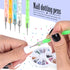 Teenitor Nail Art Brushes,3D Nail Art Paiting Polish Design Kit with 15 Nail Gel Brushes, Nail Dotting Pen 5pcs, 12 Colors Nail Rinestones 10 Adhe...