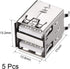 uxcell PCB USB Connector Type-A Dual Port Female Jack Vertical Four Bend Foot 5pcs...