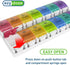 EZY DOSE Weekly (7-Day) Pill Case, Medicine Planner, Vitamin Organizer, 2 Times a Day AM/PM, Removeabale Trays, Large Push Button Compartments, Ea...