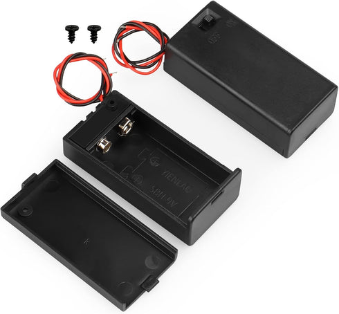 2PACK 9V Battery Holder,9V Battery Holder with Switch,9 Volt Battery Holder with Leads?Widely Used in Student Experiments,LED Strips or Other Devi...