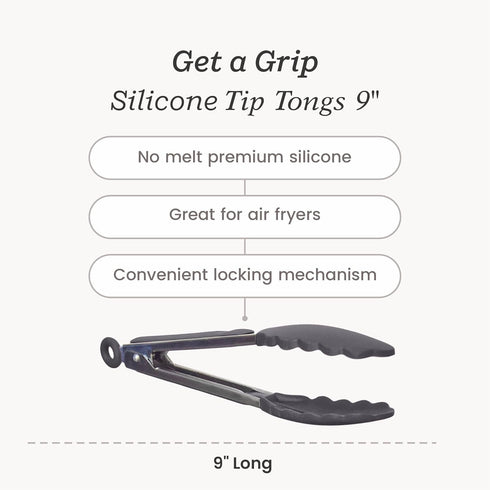 StarPack Premium Silicone Kitchen Tongs 9-Inch - Stainless Steel with Non-Stick Silicone Tips, High Heat Resistant to 600°F, For Cooking, Serving,...