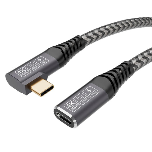 USB 3.2 Extension Cable 1.65FT, Short USB-C Extension Cable, Right Angle Male to Female Extension Charging. Supports 20Gbps/4K Video/PD 100W Compa...