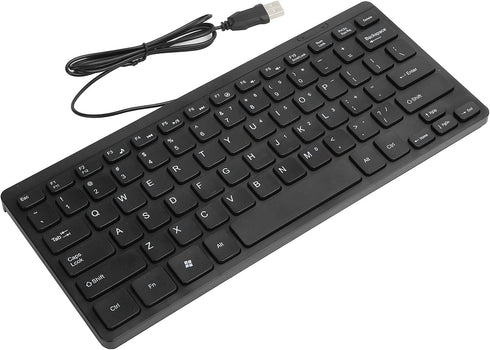 eboxer-1 USB Wired Mini Slim Keyboard Keyboard, Small Compact Simple Waterproof Business Keyboard for Laptop and Desktop Computer, Plug and Play (...